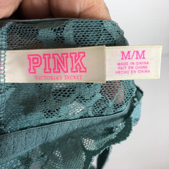 PINK by Victoria's Secret - Seafoam Green Lace Padded Bralette Bra - Size M - Picture 6 of 7